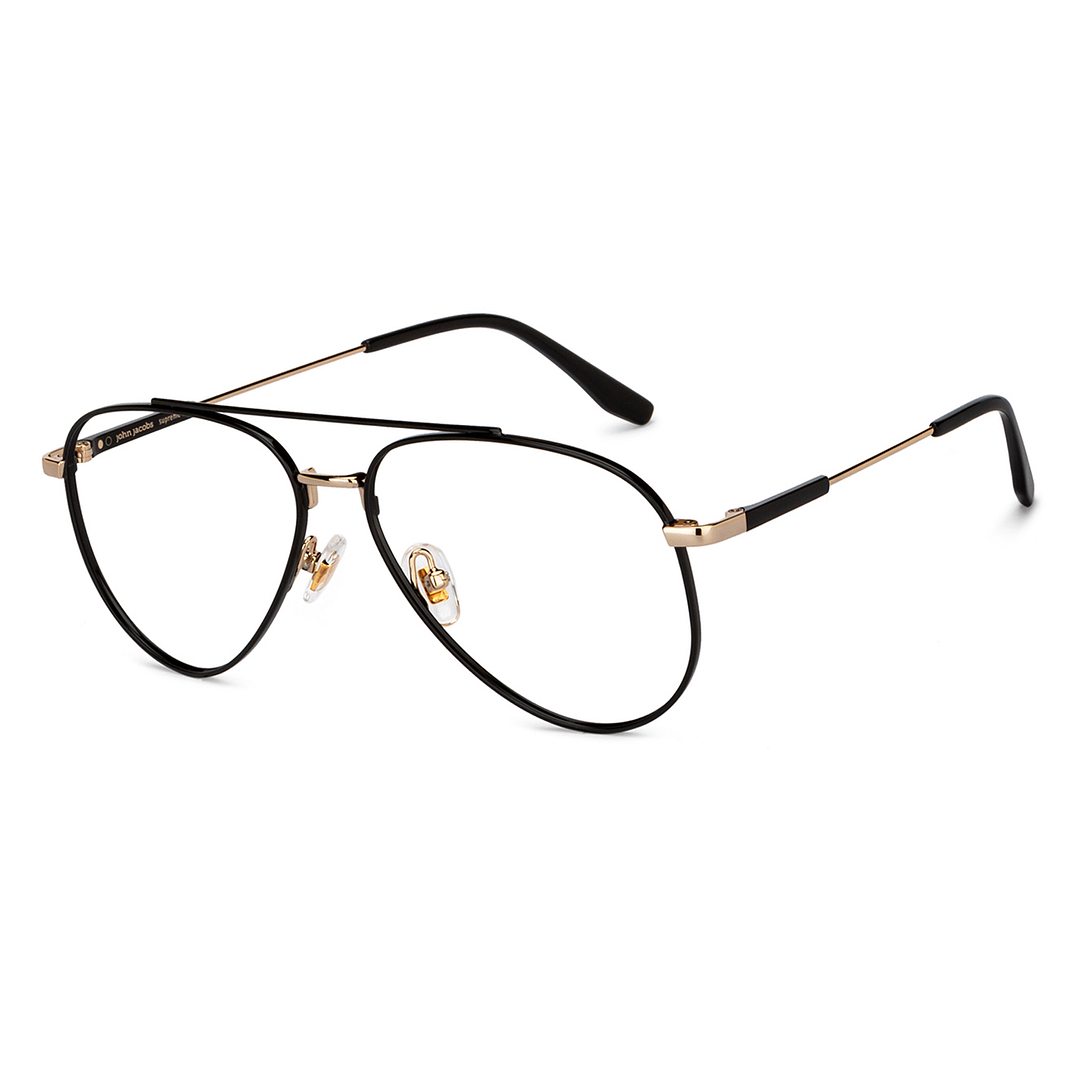 John Jacobs Online Black Full Rim Aviator right side