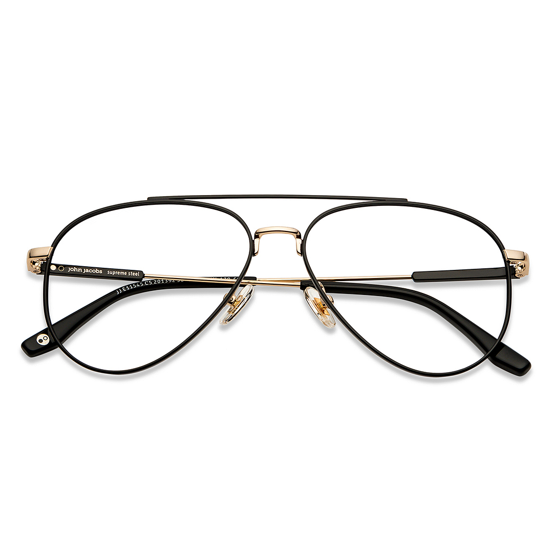 John Jacobs Online Black Full Rim Aviator left side