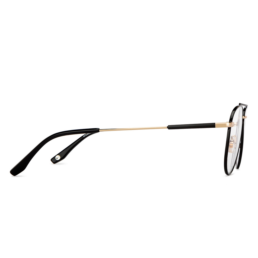 John Jacobs Black Full Rim Aviator left side