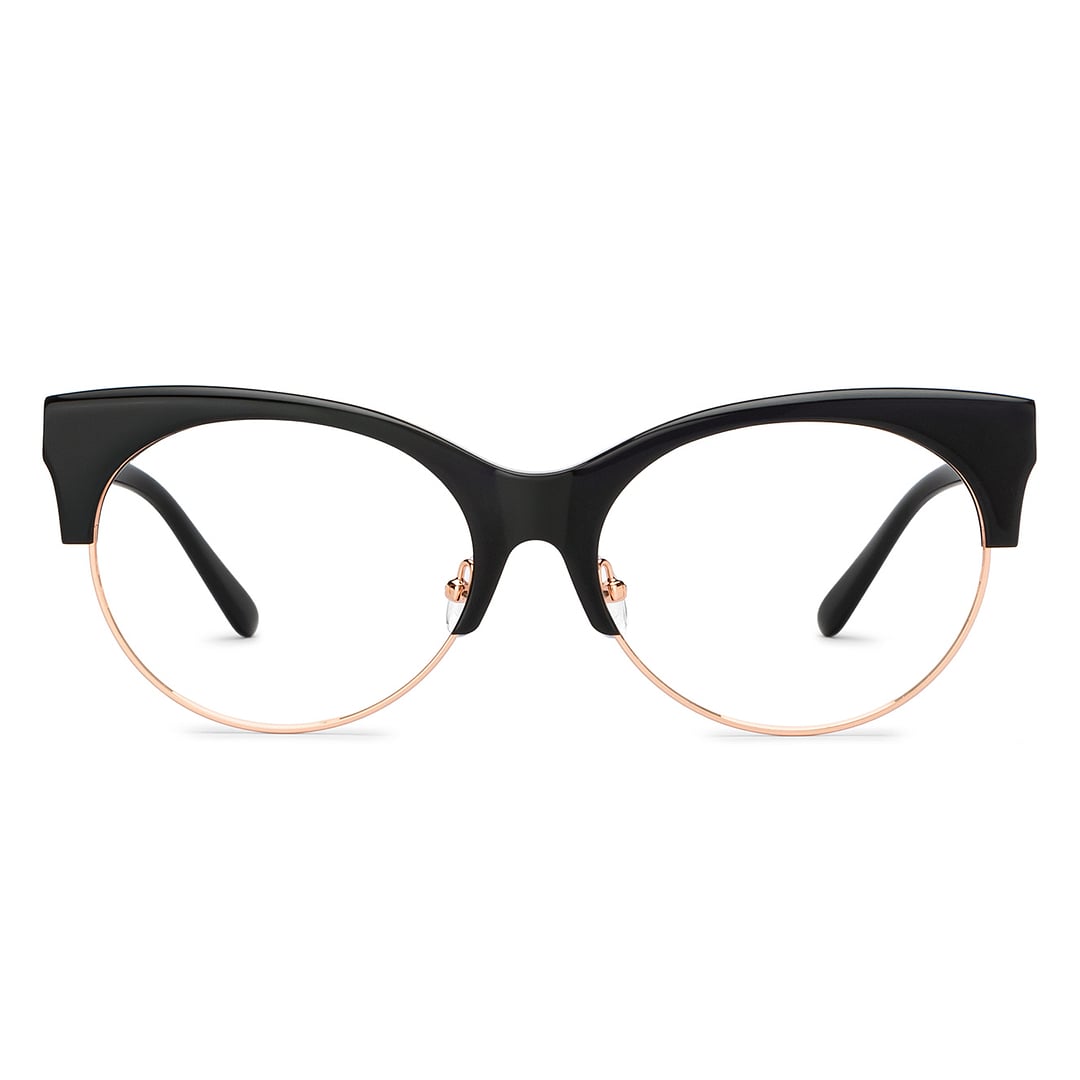 John Jacobs Black Full Rim Cat Eye left side