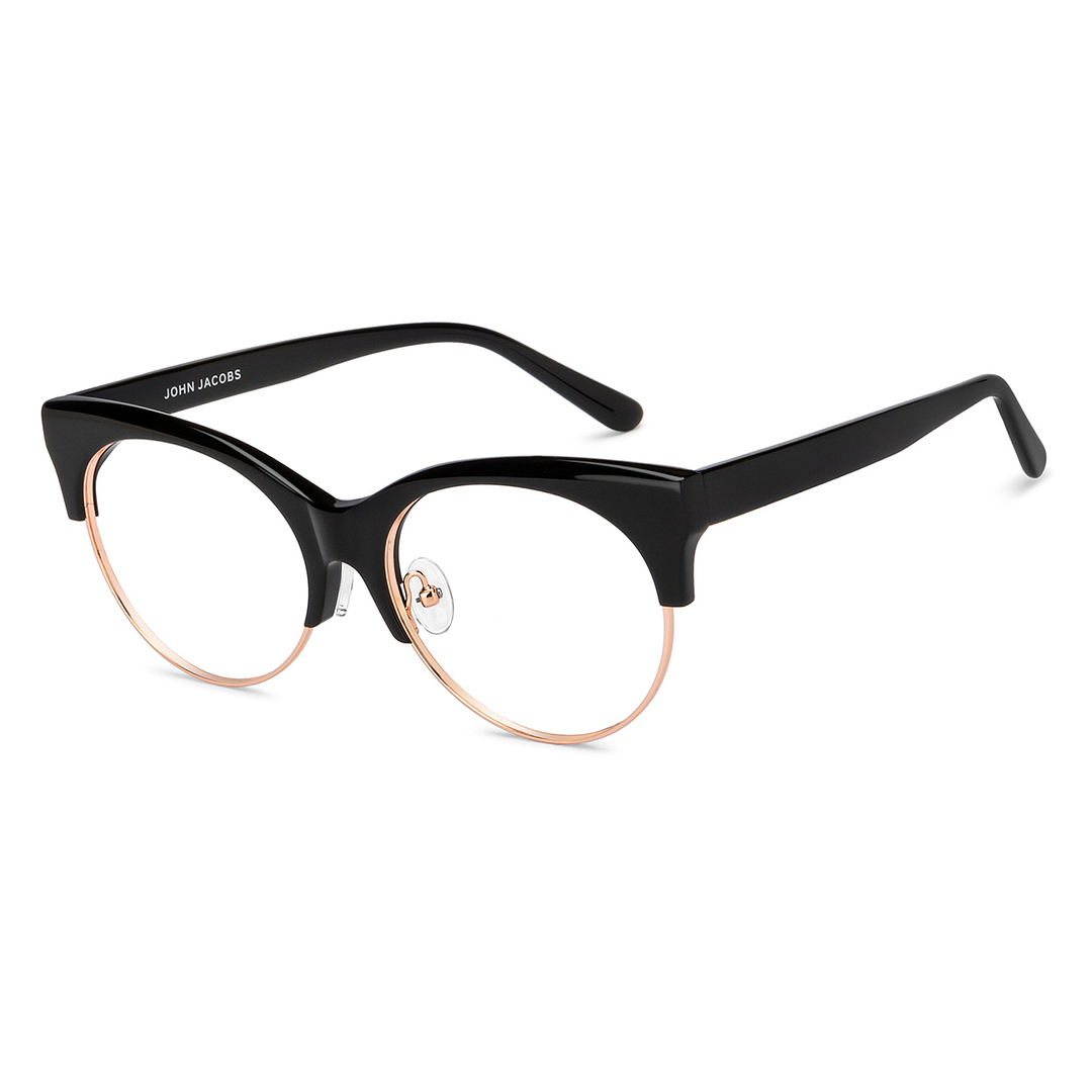 John Jacobs Black Full Rim Cat Eye right side