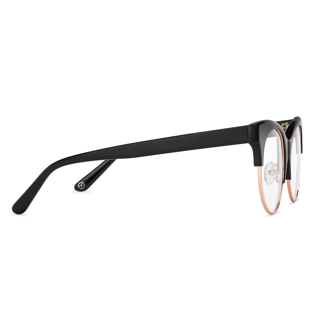 John Jacobs Black Full Rim Cat Eye left side