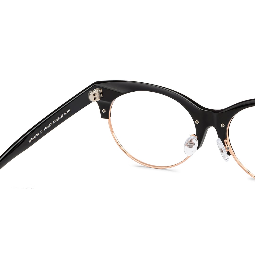 John Jacobs Black Full Rim Cat Eye right side