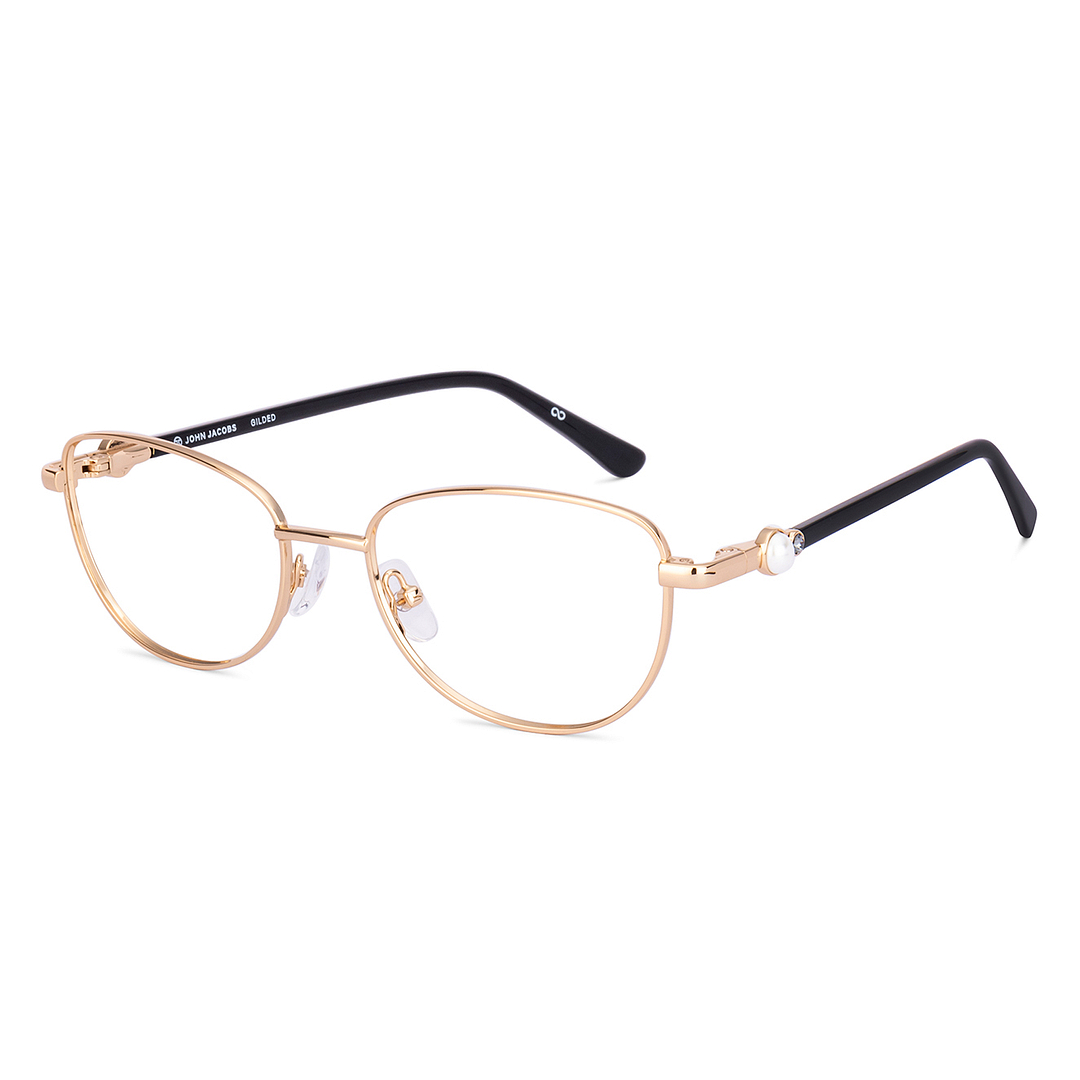 John Jacobs Gold Full Rim Cat Eye left side