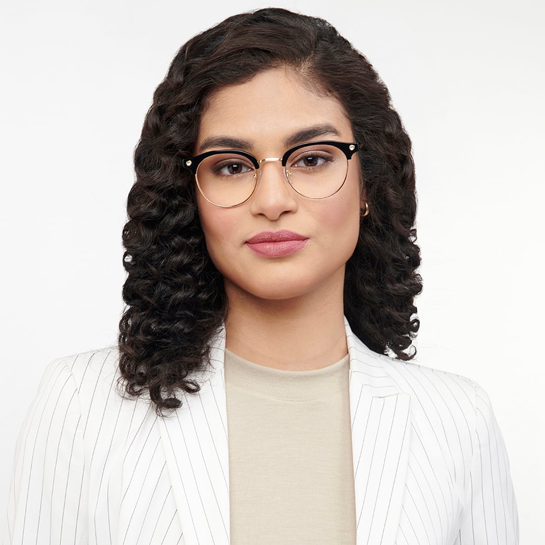 John Jacobs Black Full Rim Clubmaster left side