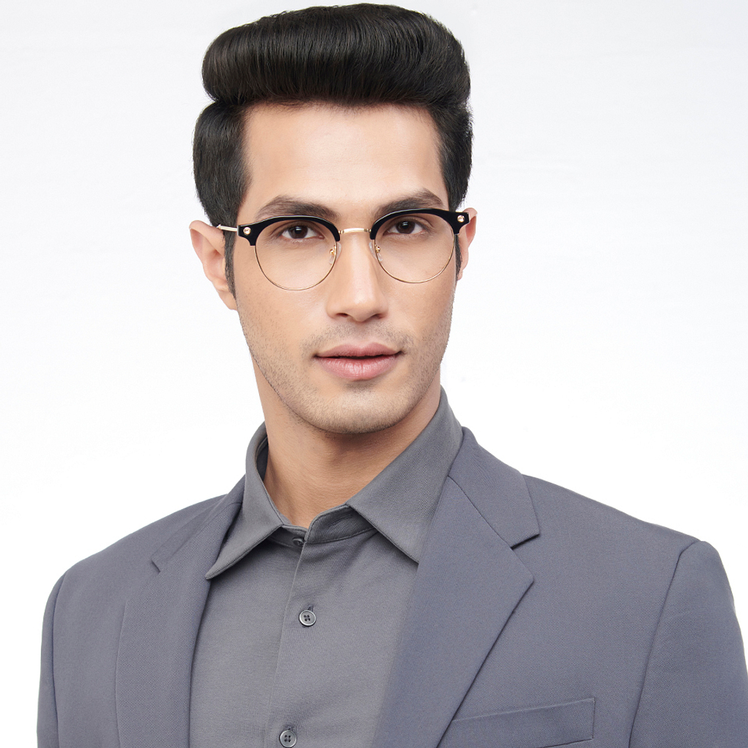 John Jacobs Black Full Rim Clubmaster right side