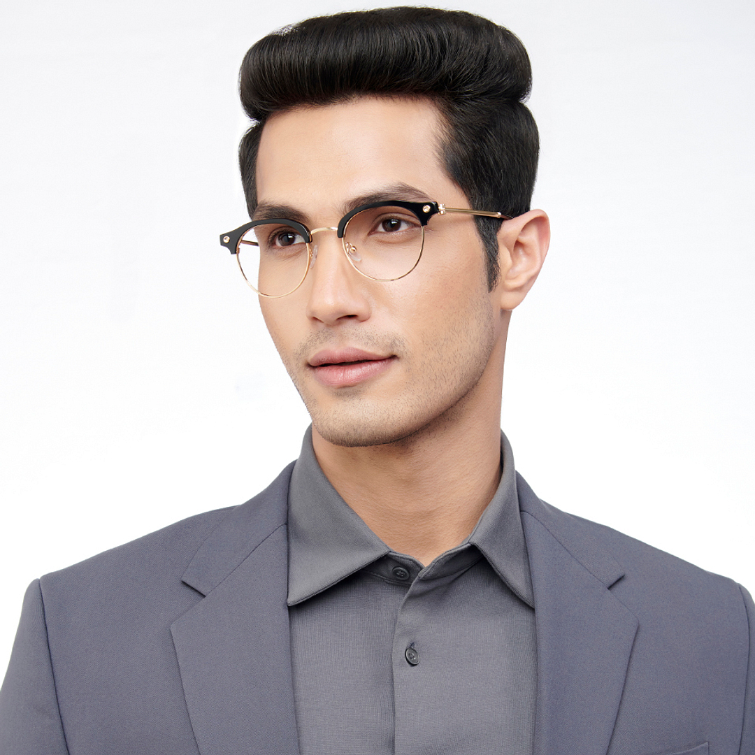 John Jacobs Black Full Rim Clubmaster left side