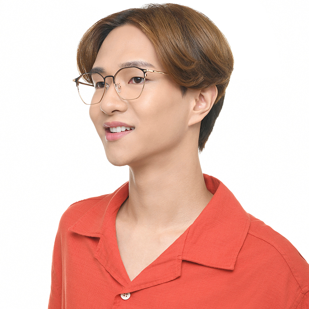 John Jacobs Gold Full Rim Clubmaster left side