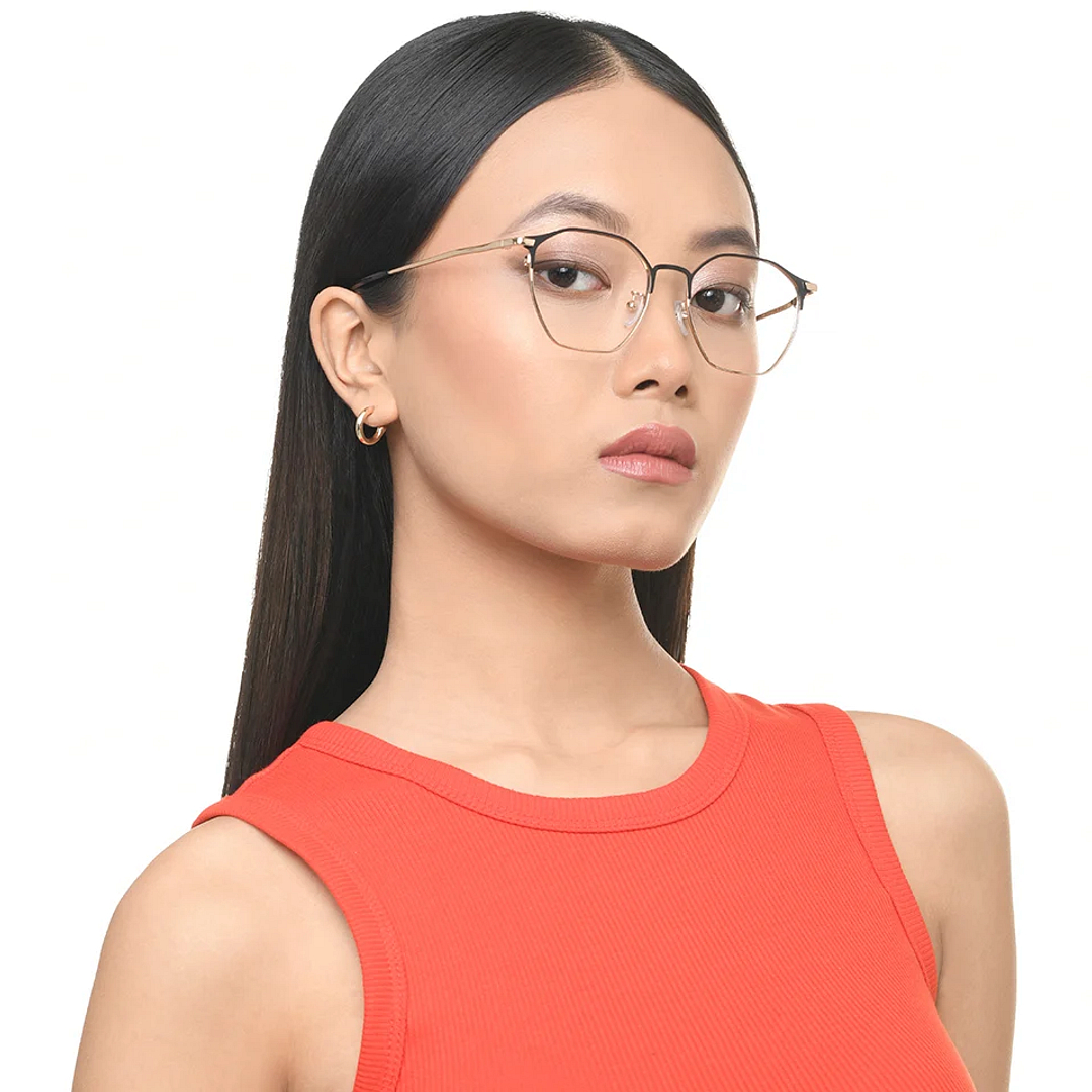 John Jacobs Gold Full Rim Clubmaster left side