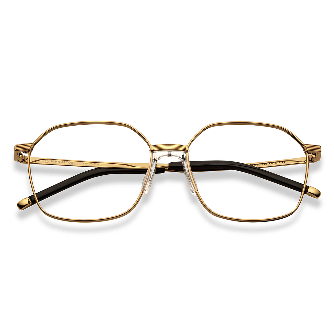 John Jacobs Gold Full Rim Geometric left side