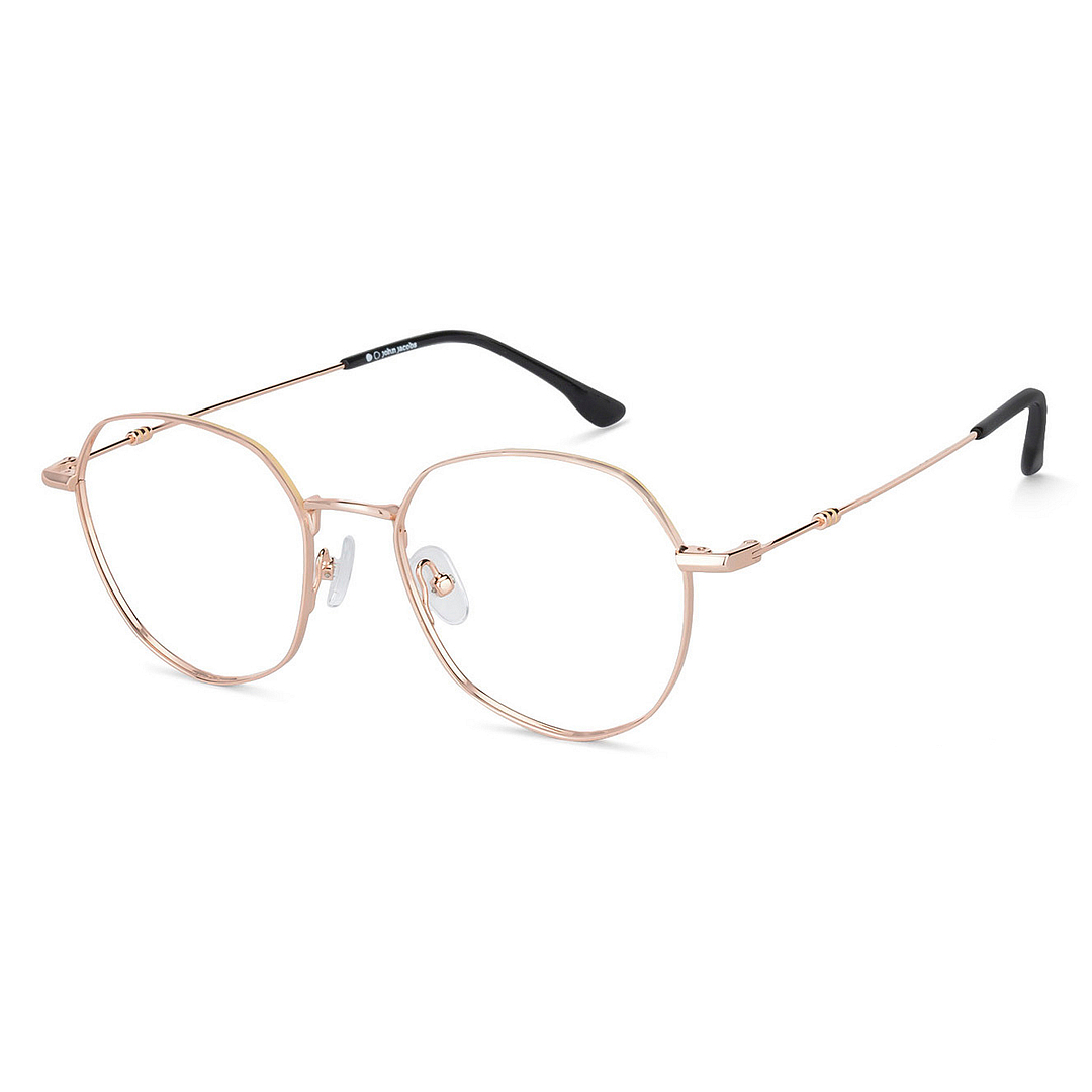 John Jacobs Gold Full Rim Geometric left side