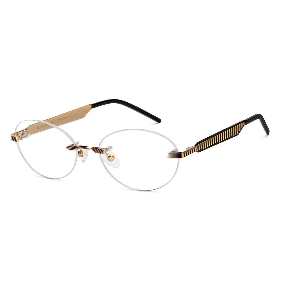 John Jacobs Online Gold Rimless Round left side