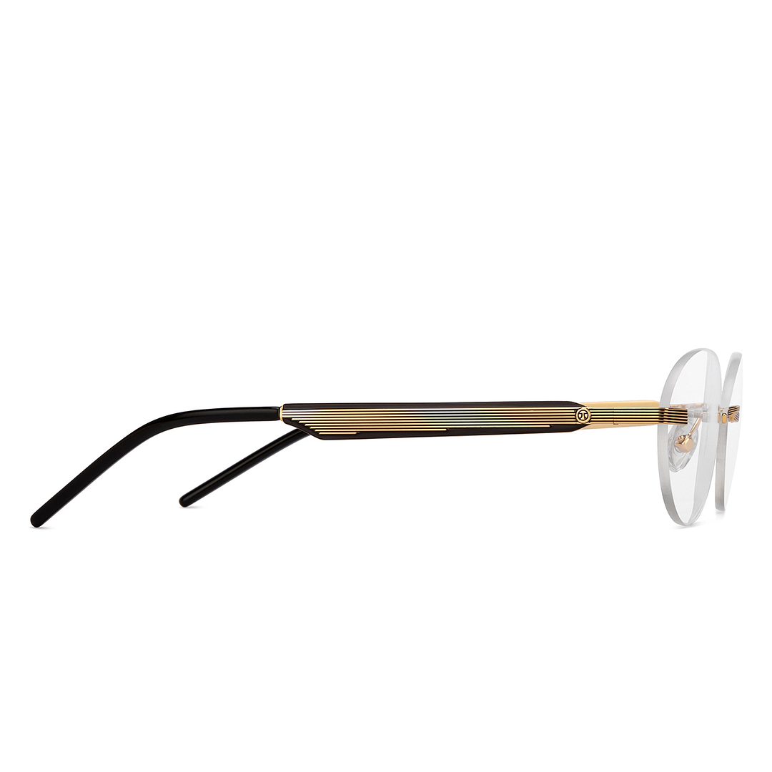 John Jacobs Online Gold Rimless Round left side