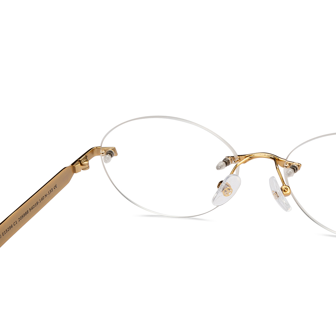 John Jacobs Online Gold Rimless Round right side