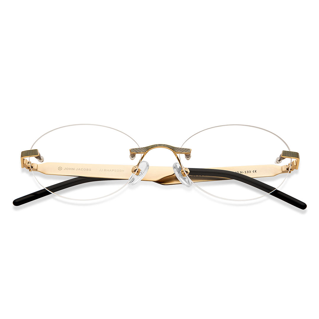 John Jacobs Online Gold Rimless Round left side