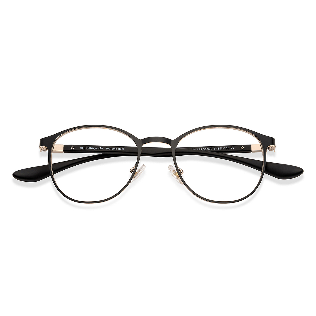 John Jacobs Black Full Rim Round left side