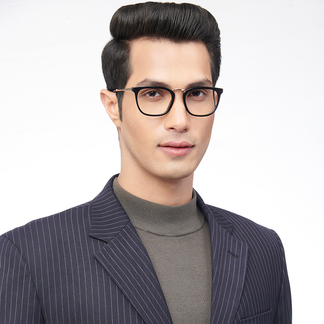 John Jacobs Black Full Rim Square right side