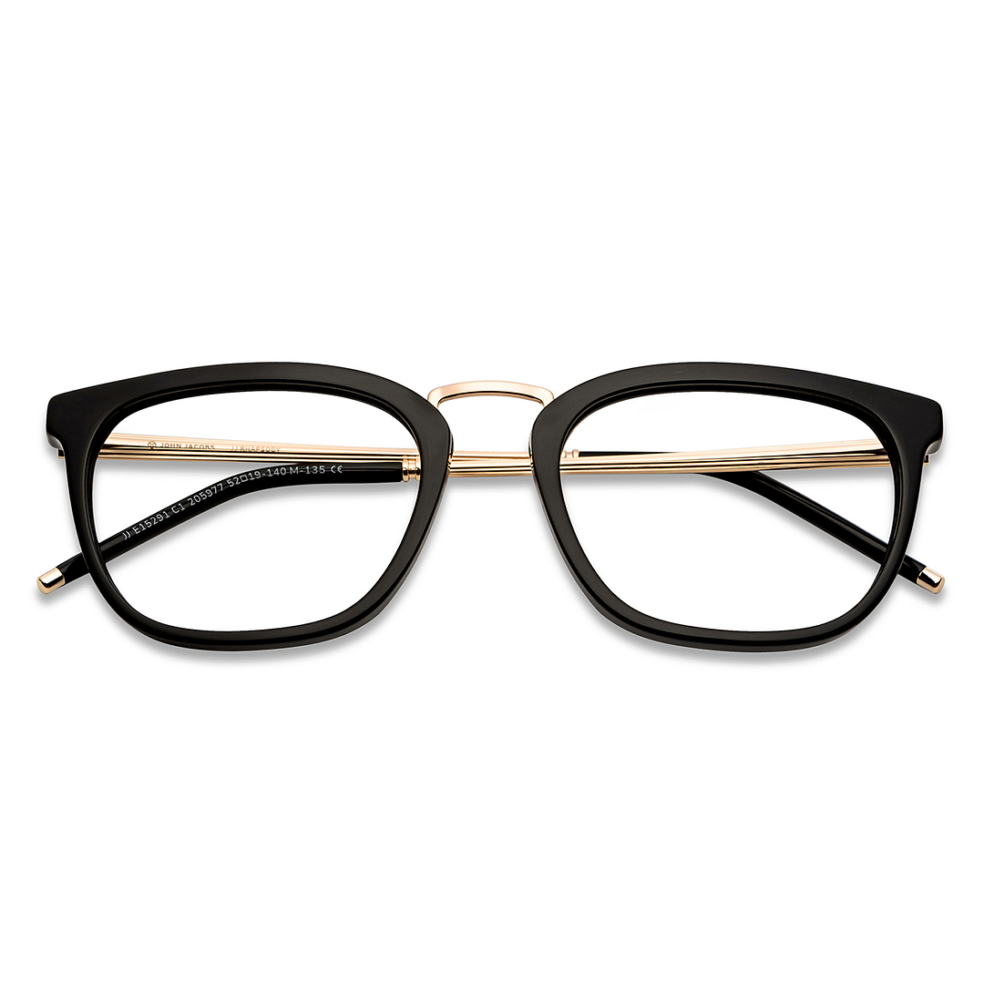 John Jacobs Black Full Rim Square left side