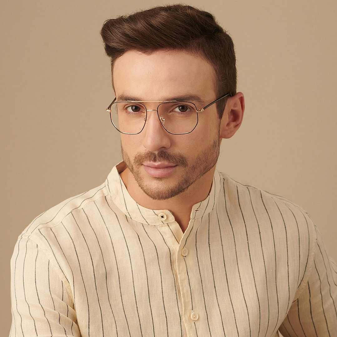 John Jacobs Online Gold Full Rim Square right side