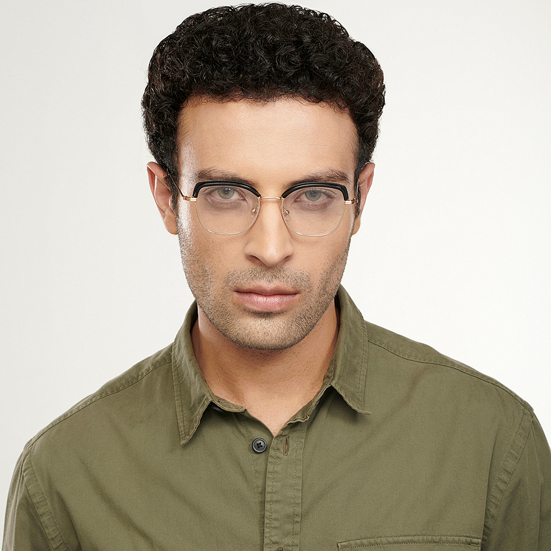 John Jacobs Online Black Full Rim Geometric left side