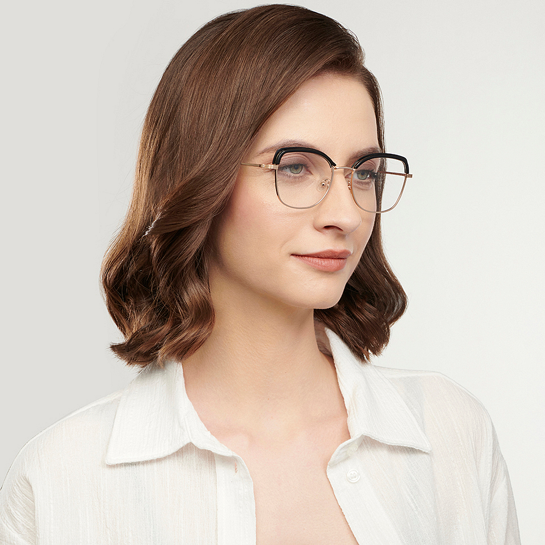 John Jacobs Online Black Full Rim Geometric right side