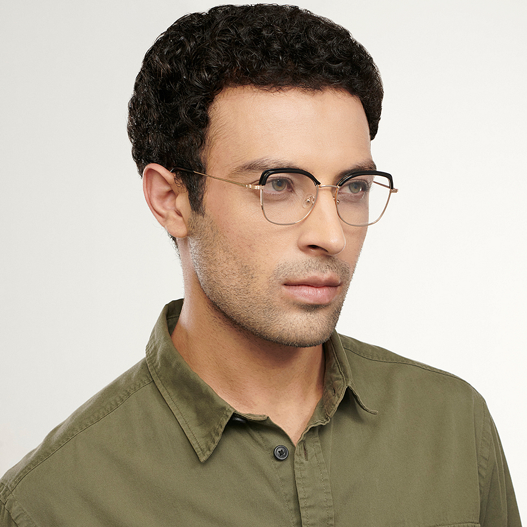 John Jacobs Online Black Full Rim Geometric right side