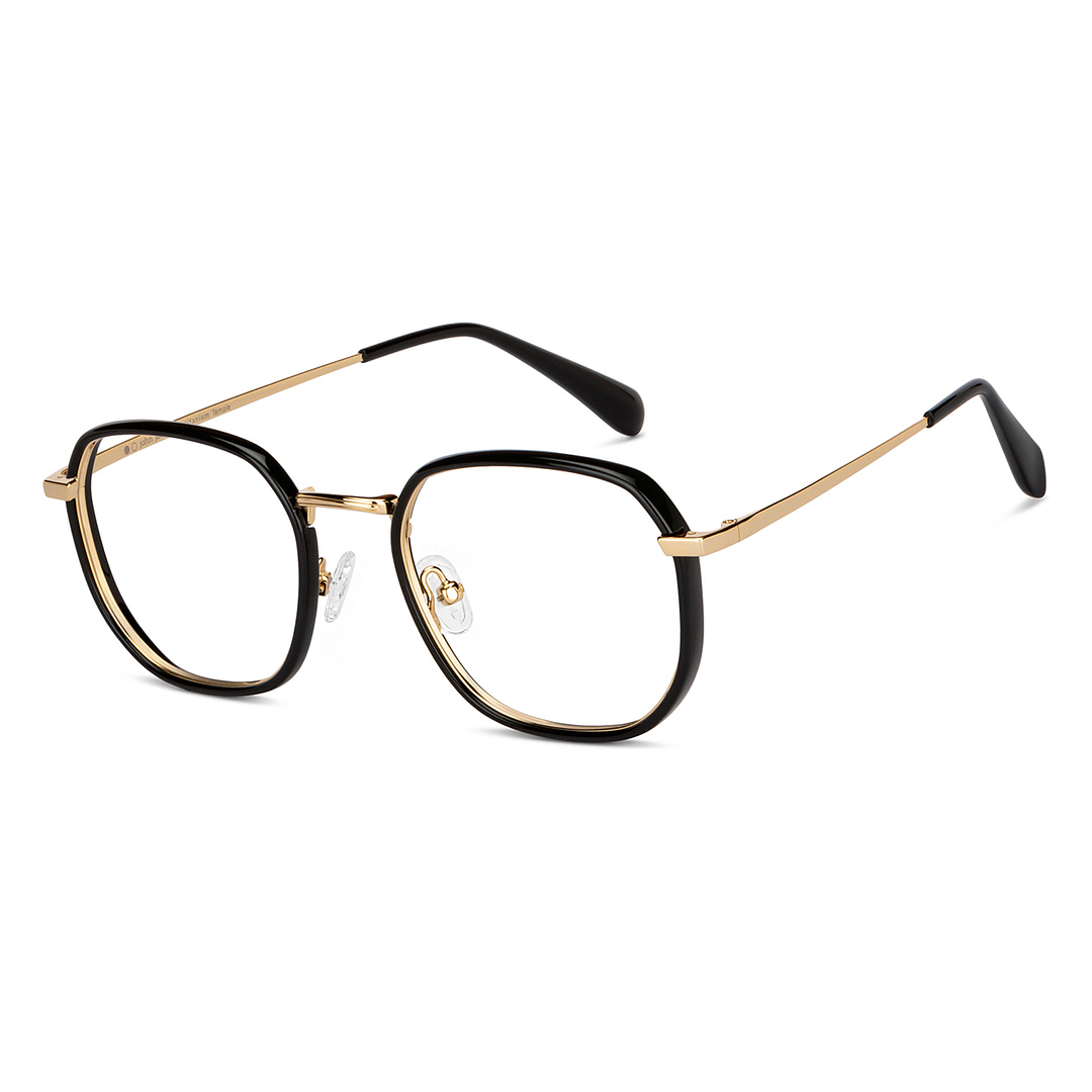 John Jacobs Black Full Rim Geometric left side