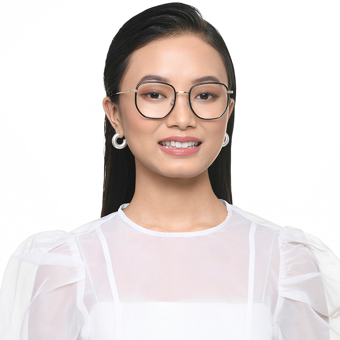 John Jacobs Online Black Full Rim Geometric right side