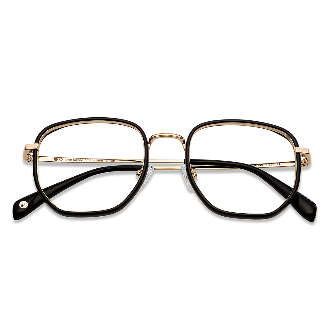 John Jacobs Online Black Full Rim Geometric left side