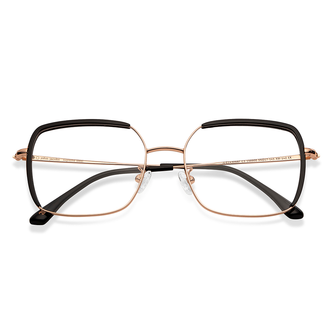 John Jacobs Black Full Rim Square left side