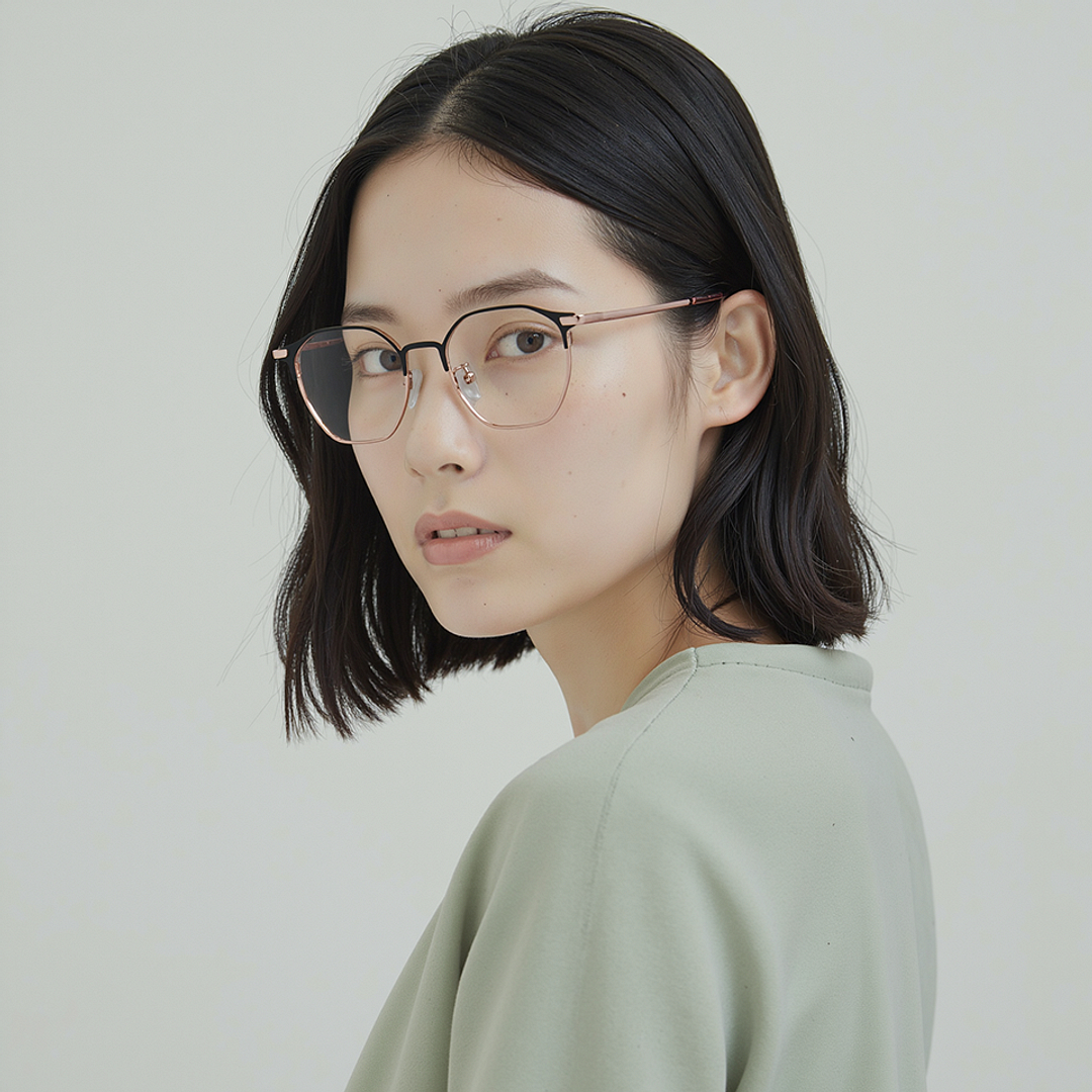 John Jacobs Gold Full Rim Clubmaster right side