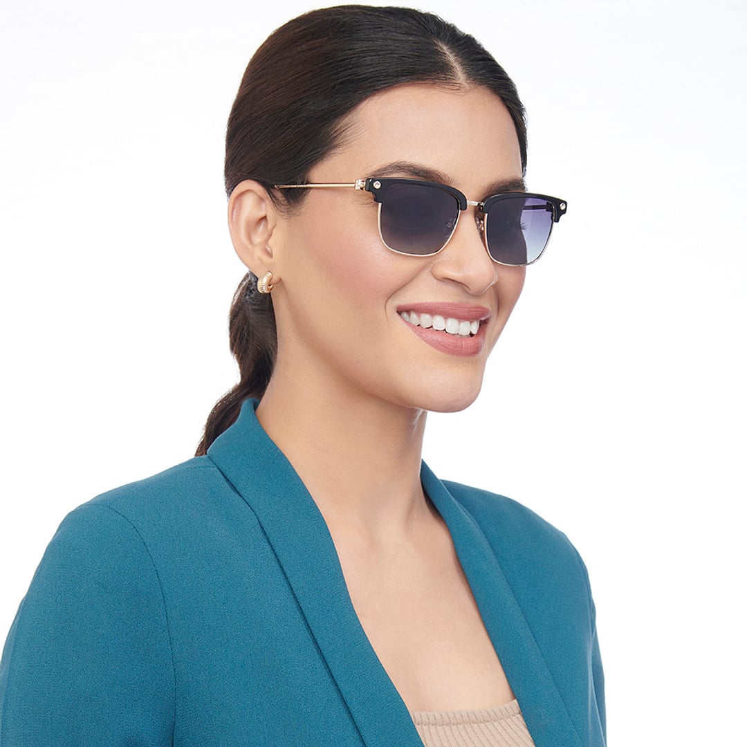 John Jacobs Online Black Full Rim Clubmaster left side