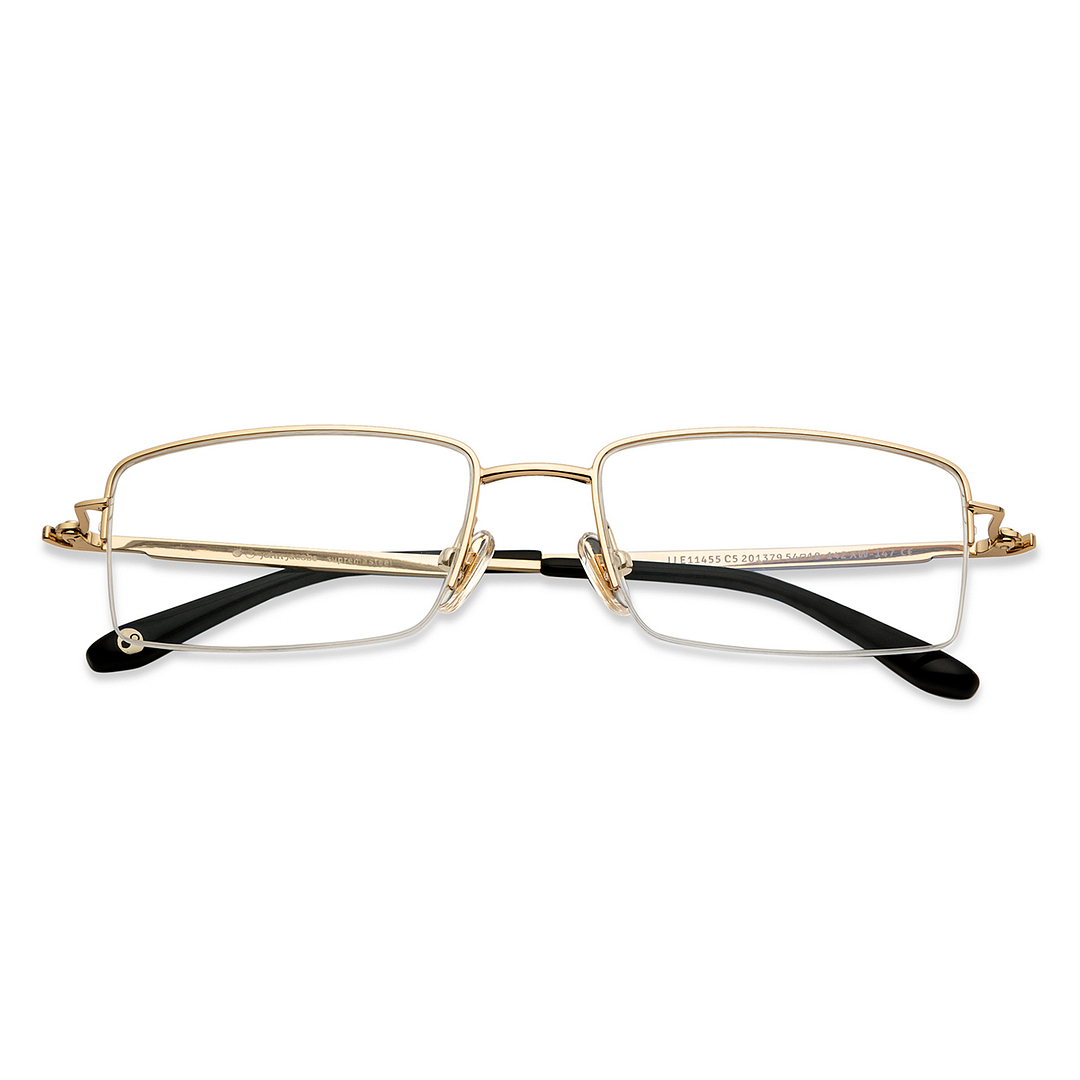 John Jacobs Online Gold Half Rim Rectangle left side