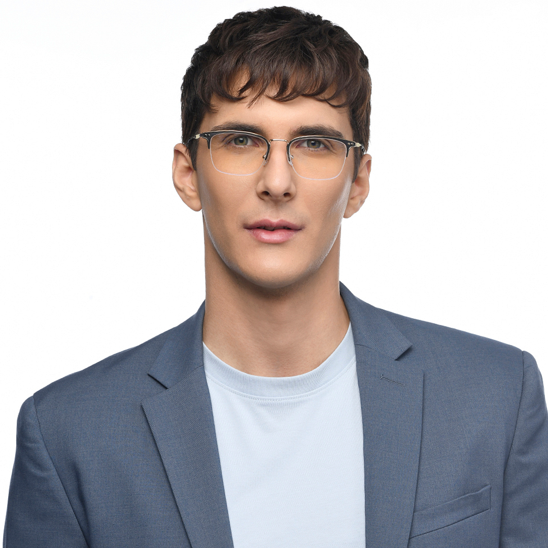 John Jacobs Black Half Rim Rectangle left side
