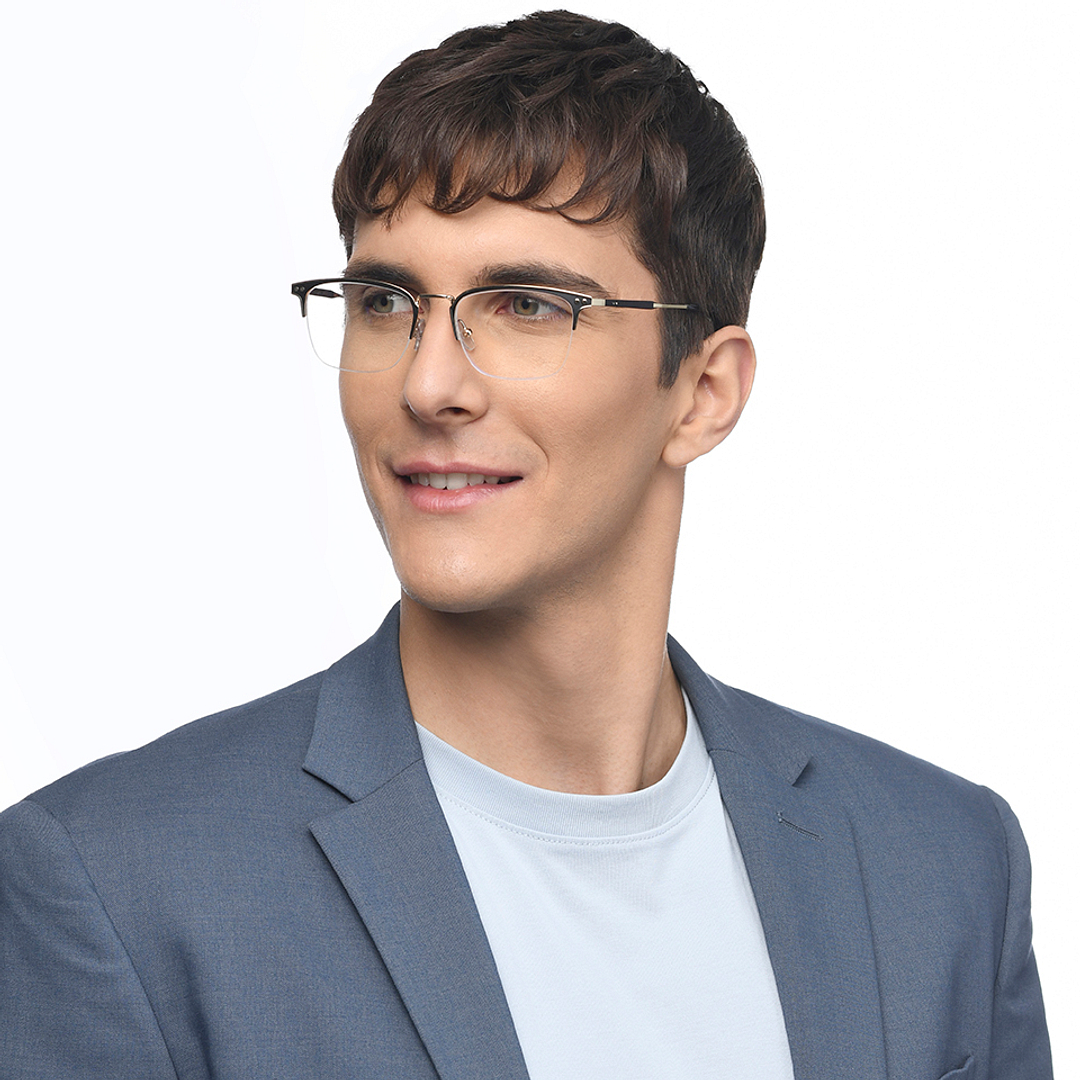 John Jacobs Black Half Rim Rectangle right side