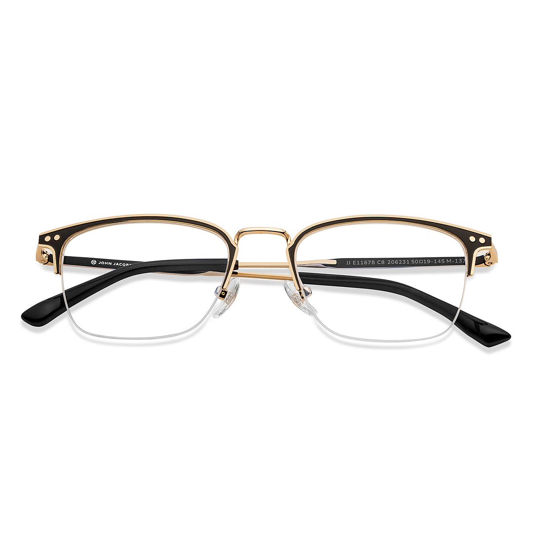 John Jacobs Black Half Rim Rectangle left side