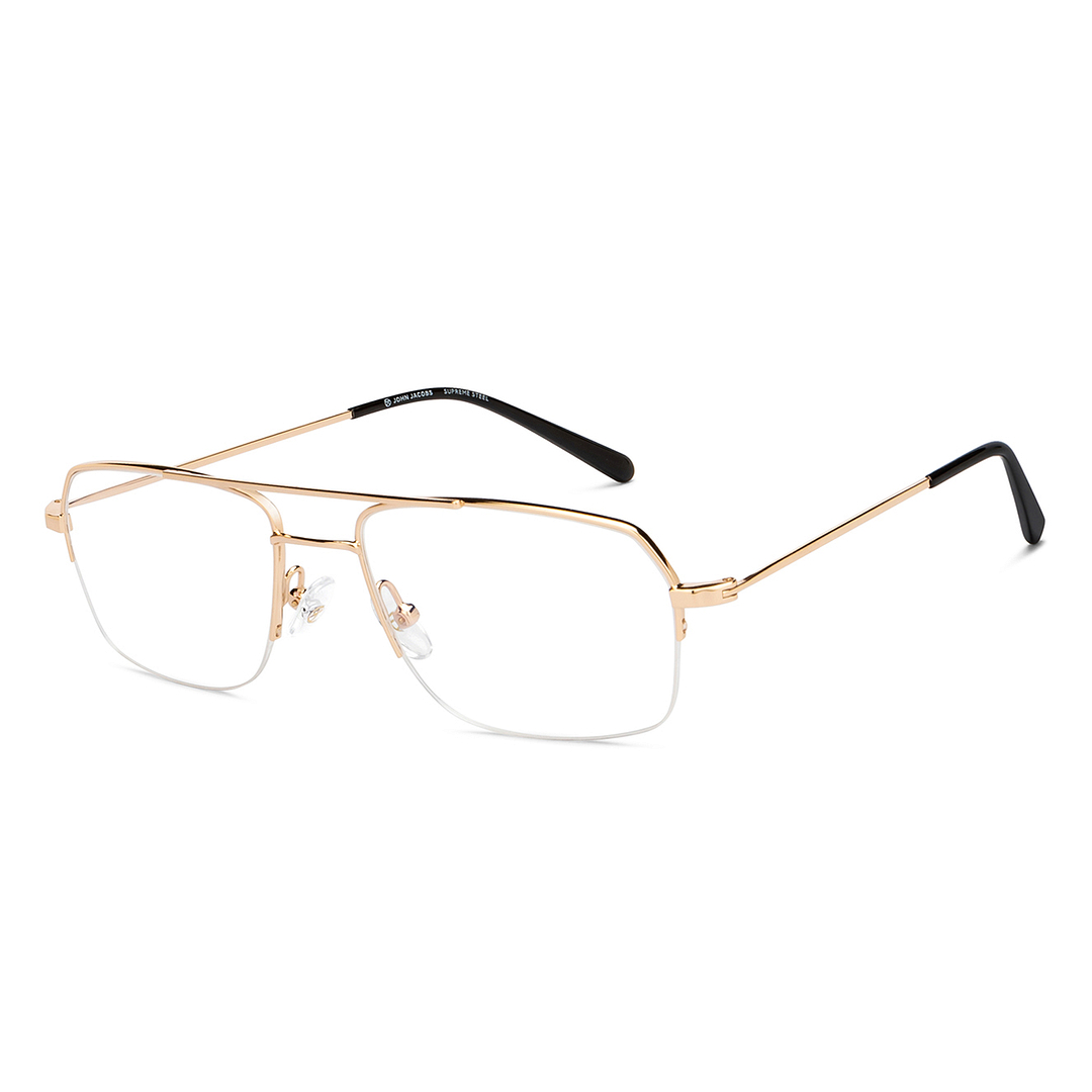 John Jacobs Online Gold Half Rim Rectangle right side