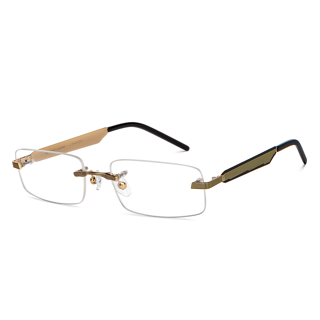 John Jacobs Online Gold Rimless Rectangle left side