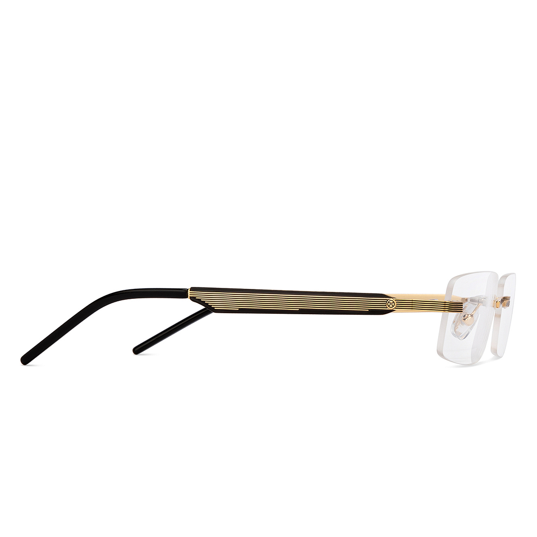 John Jacobs Online Gold Rimless Rectangle left side