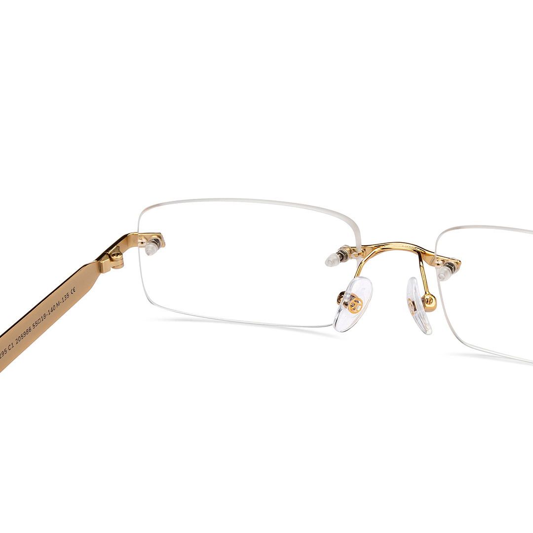 John Jacobs Online Gold Rimless Rectangle right side