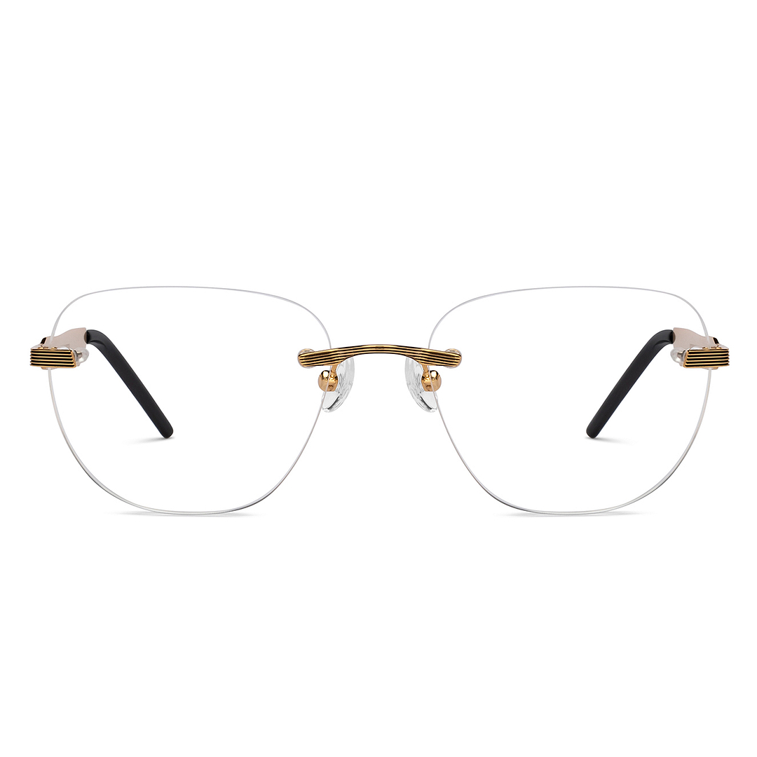 John Jacobs Online Gold Rimless Square right side