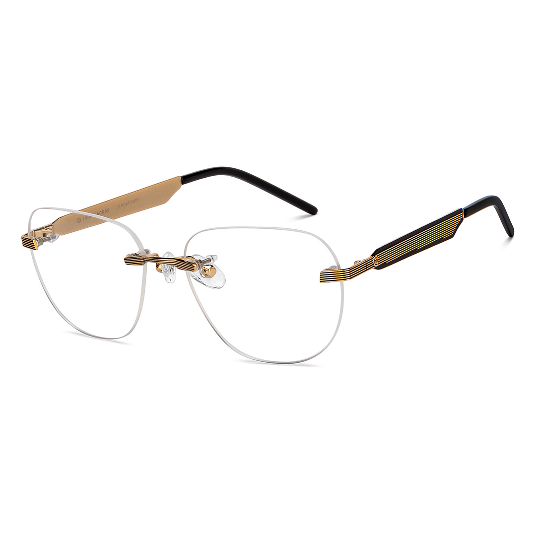 John Jacobs Online Gold Rimless Square left side
