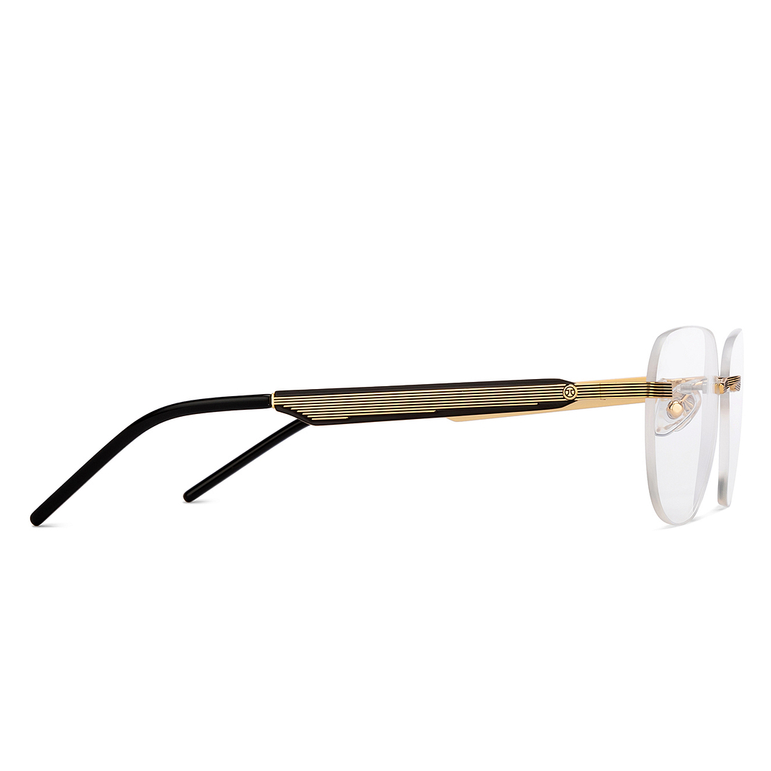 John Jacobs Online Gold Rimless Square left side
