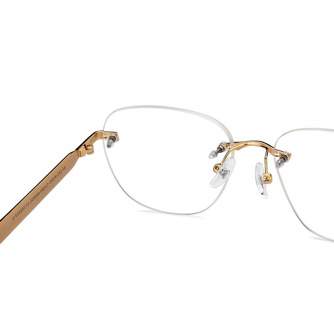 John Jacobs Online Gold Rimless Square right side