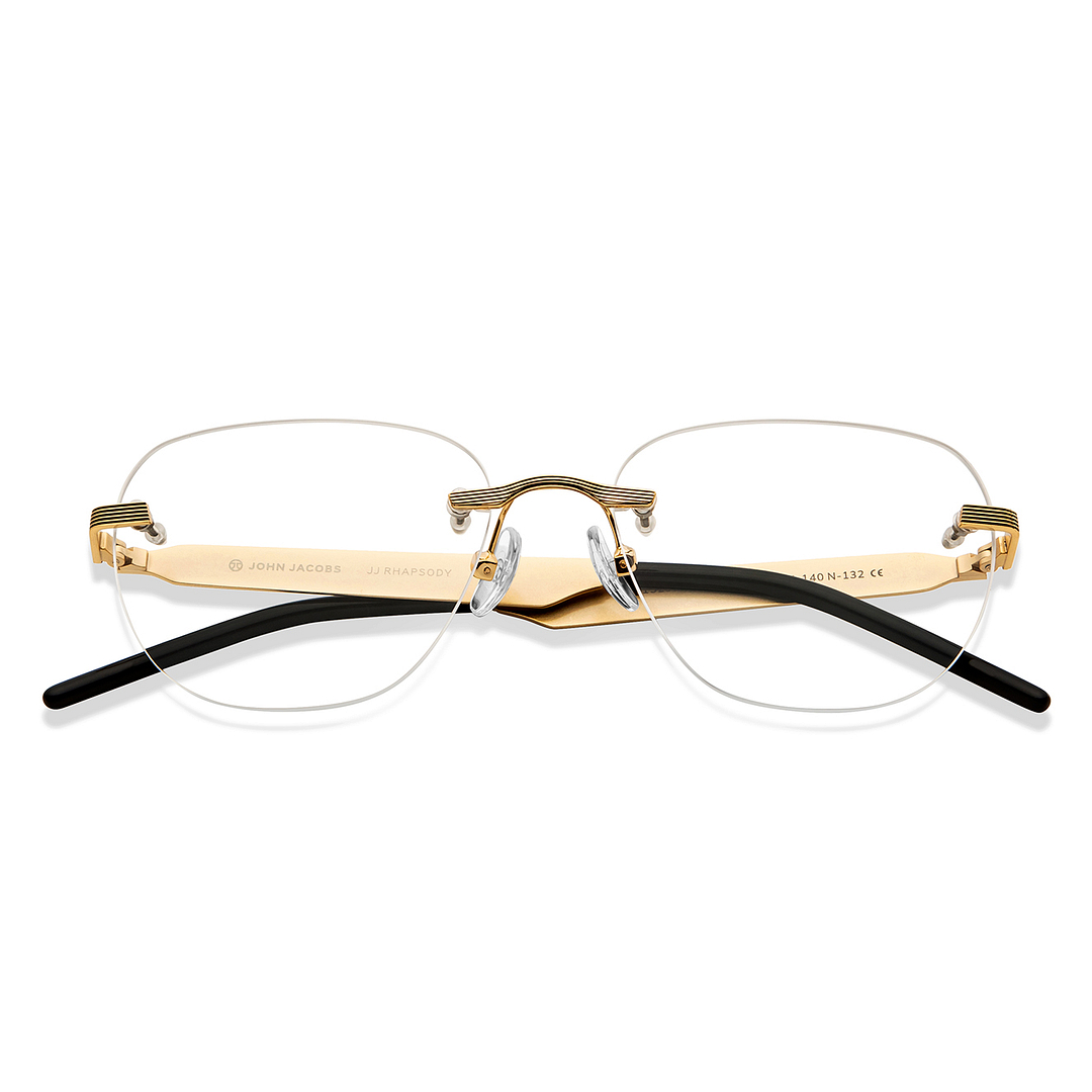 John Jacobs Online Gold Rimless Square left side