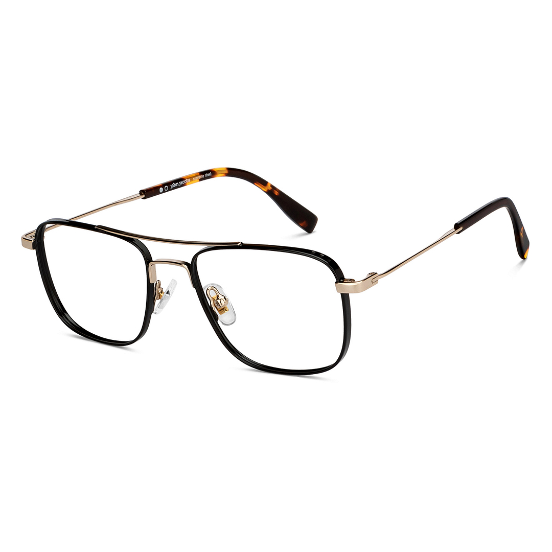 John Jacobs Black Full Rim Aviator right side