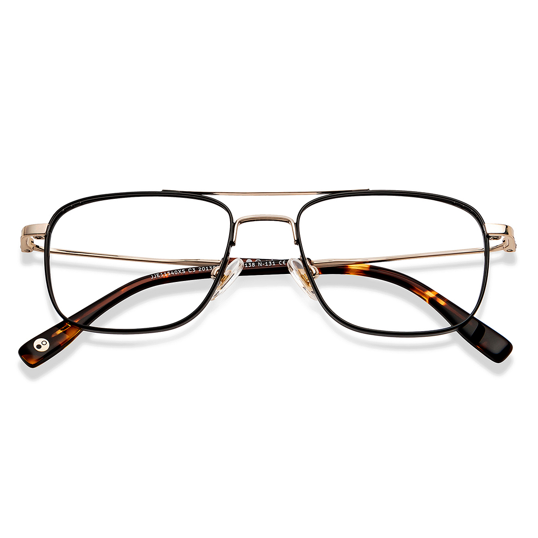 John Jacobs Black Full Rim Aviator left side