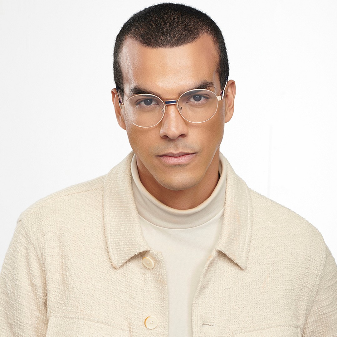 John Jacobs Gold Full Rim Round left side