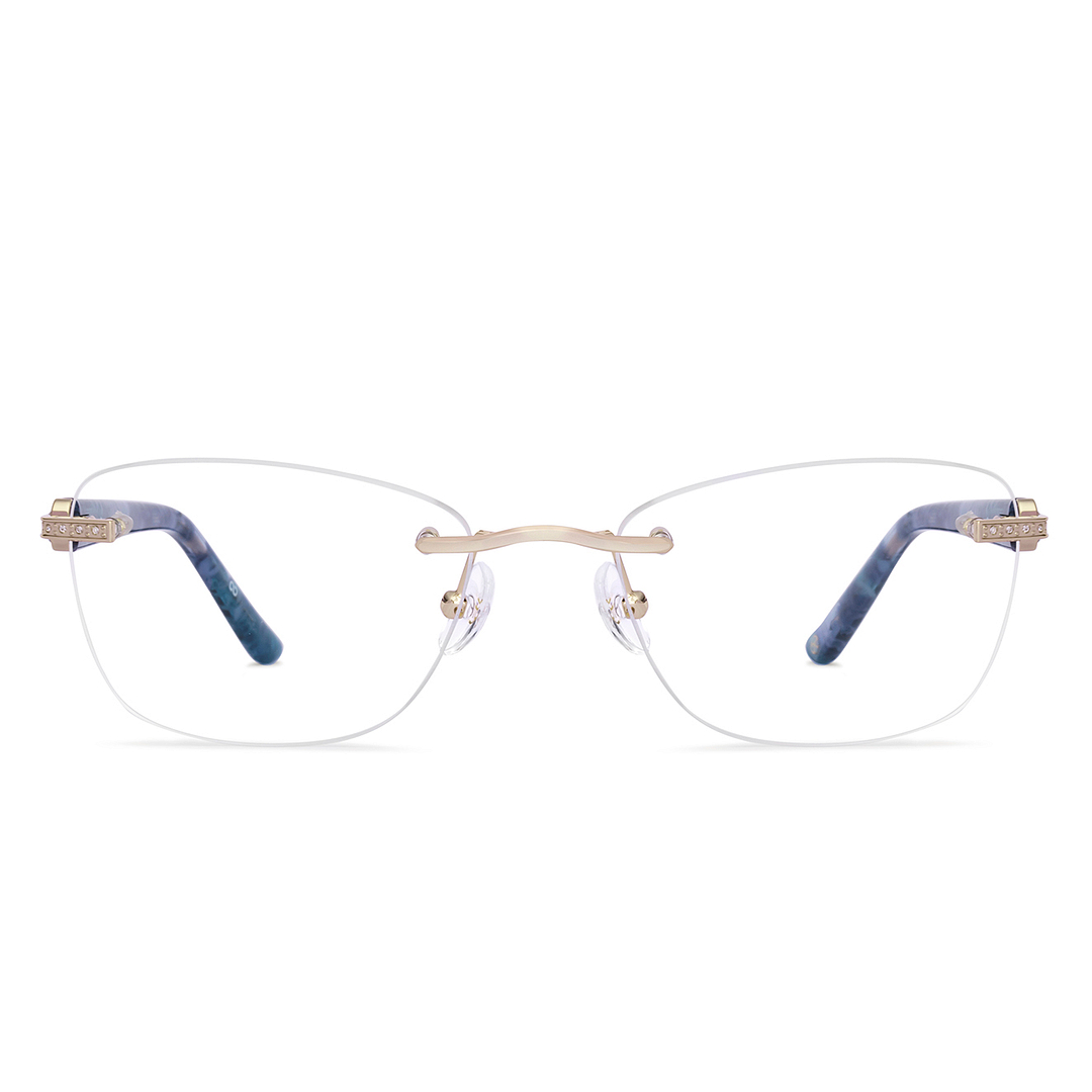 John Jacobs Gold Rimless Rectangle right side