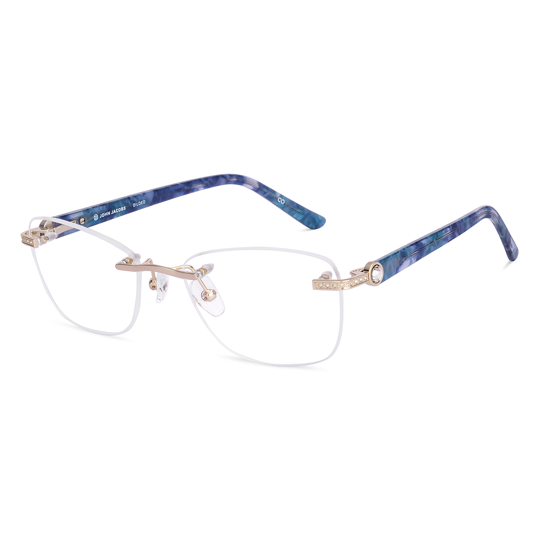 John Jacobs Gold Rimless Rectangle right side